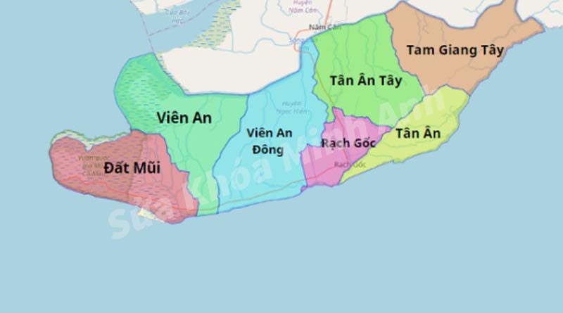 Bản đồ hành chính tỉnh Cà Mau