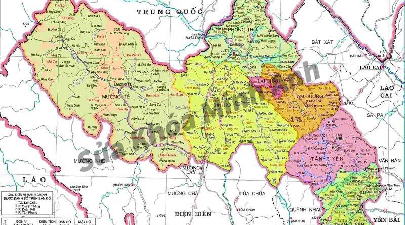 Bản đồ hành chính tỉnh Lai Châu