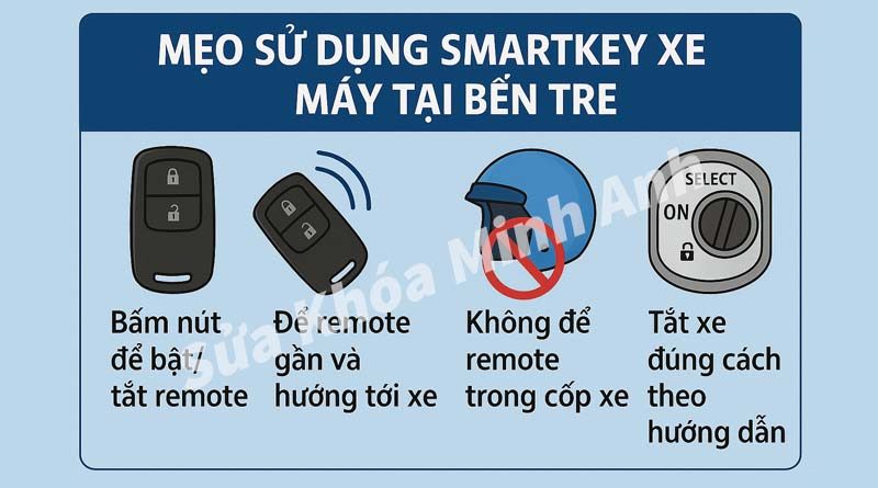 Mẹo sử dụng smartkey xe máy tại Bến Tre đúng cách