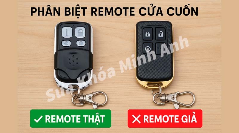So sánh remote cửa cuốn thật và giả tại Bến Tre